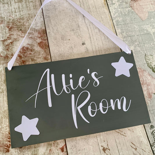 Personalised Children's Star or Flower Room Sign
