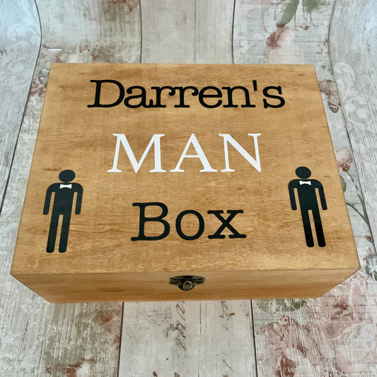 Personalised 'Man Box' Wooden Storage Box