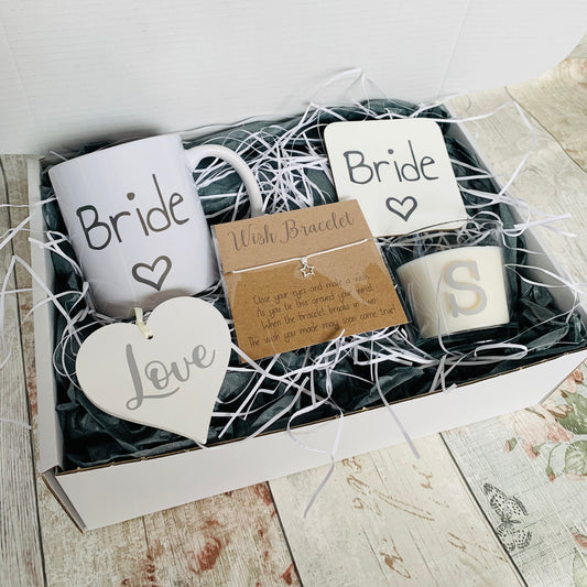 Personalised Bride Gift Box in Grey and White